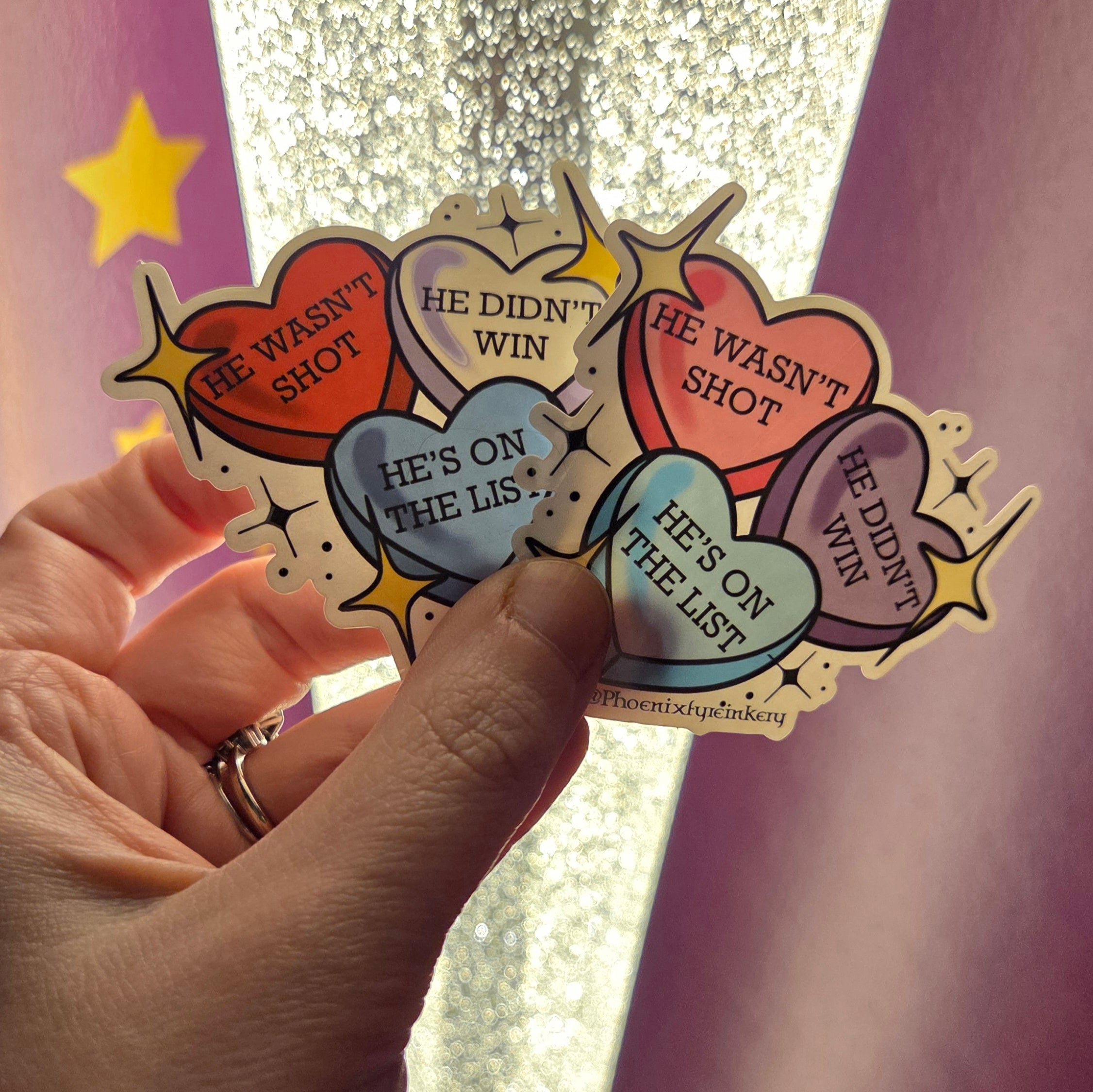 He Didn't Win Candy Heart Sticker